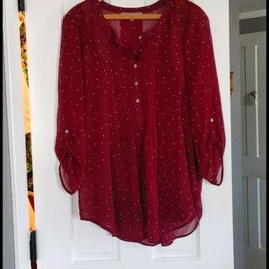 Daniel Rainn Stitch Fix polka dot blouse